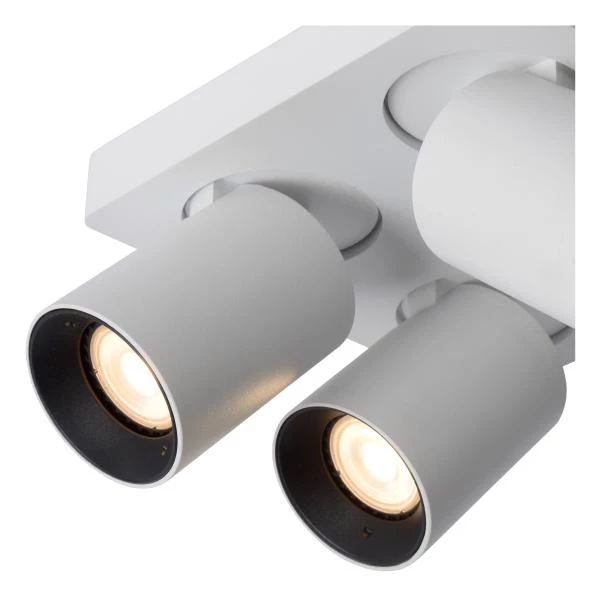 Lucide NIGEL - Ceiling spotlight - LED Dim to warm - GU10 - 4x5W 2200K/3000K - White - detail 3